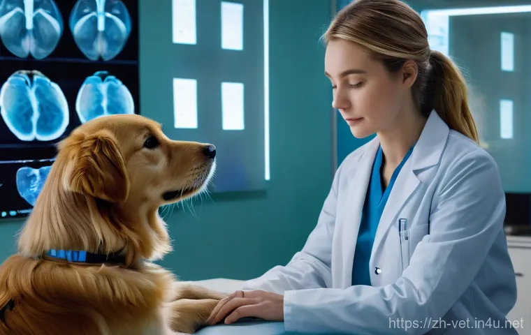 수의학 관련 컨퍼런스 참석 후기 - **Prompt 1: AI-Powered Veterinary Diagnostics**
    "A highly detailed, realistic image depicting a ...