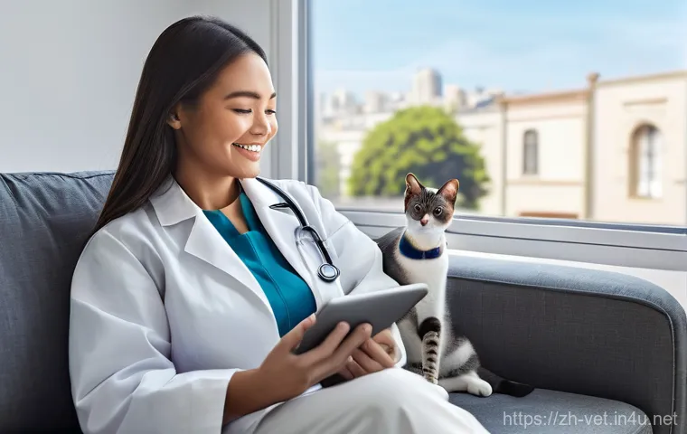 수의학 관련 컨퍼런스 참석 후기 - **Prompt 1: AI-Powered Veterinary Diagnostics**
    "A highly detailed, realistic image depicting a ...