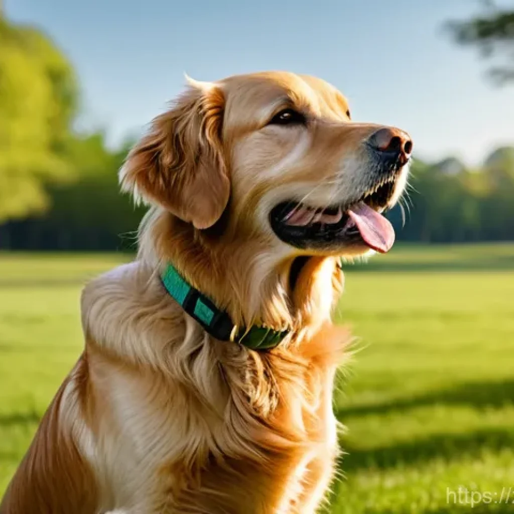 수의사가 흔히 다루는 기생충 사례 - **Prompt 1: Outdoor Play and Post-Adventure Check**
"A cheerful Golden Retriever dog, slightly m...
