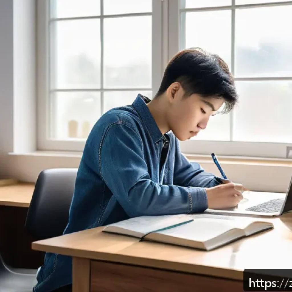 수의학 학습 계획표 작성법 - A focused young veterinary student in casual clothes studying at a tidy desk with anatomy textbooks ...