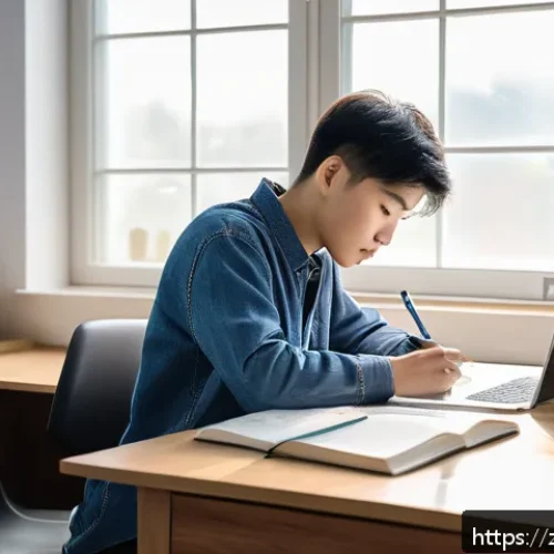 수의학 학습 계획표 작성법 - A focused young veterinary student in casual clothes studying at a tidy desk with anatomy textbooks ...