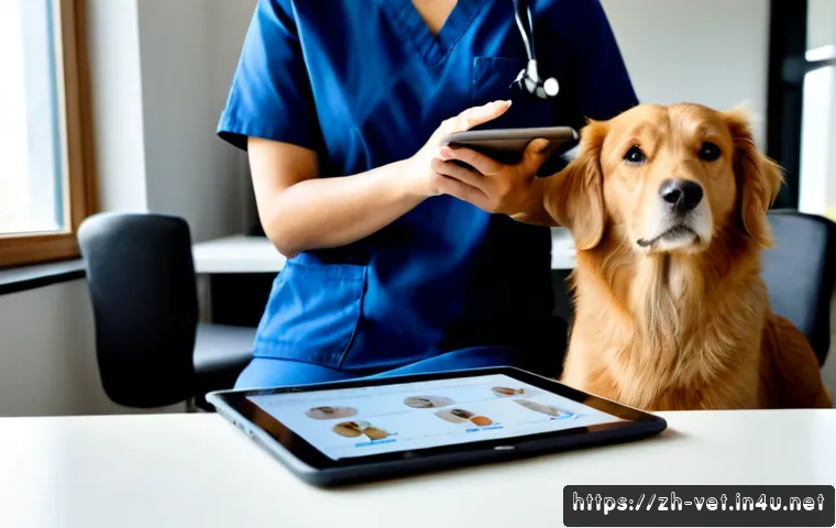 수의사 맞춤형 커리어 코칭 - Photorealistic career coaching session for a veterinarian, confident female veterinarian in clean na...